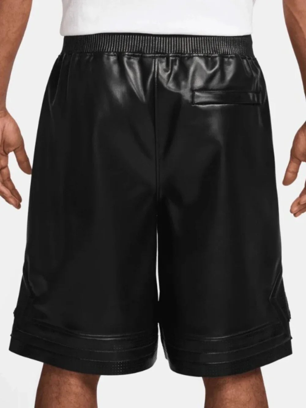 Nike Air Jordan Vegan Leather Diamond Shorts Black Mens HV0077-010 Size L
